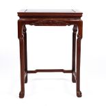 A Chinese hardwood urn table 39.5cm across x 55cm high