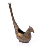 An Indian bronze vessel 18/19th Century in the form of a bird, 27cm