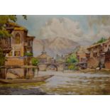 A portfolio of Indian watercolours early 20thCentury including rural scenes, landscapes and other