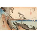 Utagawa Hiroshige (Japanese, 1797-1858) The Peak of Satta near Yui, no. 17 from the series Fifty-