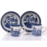 A pair of Chinese blue and white export cups and saucers from the Christie's 'Diana' cargo sale,