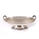 Silver Dish Indian, mid 19th Century navette form, on a set of four feet. Marks for Hamilton & Co,