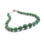 Necklace of aventurine quartz graduated bead form 46cm