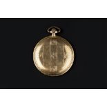A HUNTER POCKET WATCH, the circular dial with gilt Arabic numerals and subsidiary seconds dial, to