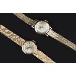 A LADY'S 9CT GOLD 'PRECISION' BRACELET WATCH BY ROLEX, the circular silvered dial with baton