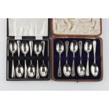 A SET OF SIX SILVER TEASPOONS, with engraved decoration by Mark Willis & Son, Sheffield 1907; and