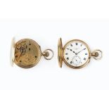 AN EDWARDIAN 18CT GOLD HALF HUNTER POCKET WATCH BY CHARLES FRODSHAM, the signed white enamel dial