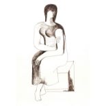 Miloslav Chlupac (1920-2008) Seated lady signed (lower right) pen and ink 43cm x 30cm.