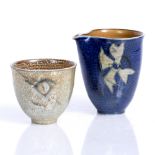 Anne and Peter Stougaard (Contemporary) Tea bowl and jug painted marks 7.7cm and 11cm high (2).