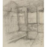 Ernest Howard Shepard (1879-1976) Third Class Railway Carriage pencil on paper 23cm x 19.5cm.