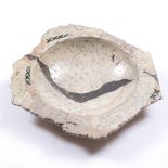 Roger Perkins (b.1952) Bowl, 1984 raku, with abstract design 51cm across.