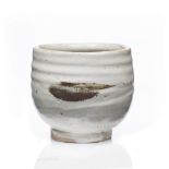 Trevor Corser (1938-2015) Tea bowl tenmoku brush work decoration impressed potter's seal 8.3cm