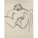 Keith Vaughan (1912-1977) Reclining Male Nude studio stamp (to reverse) pencil on paper 24c x