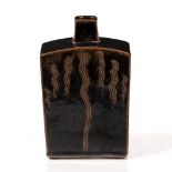 Phil Rogers (b.1951) Vase tenmoku glaze, combed decoration impressed potter's seal 19cm high.