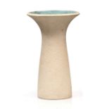 Waistel Cooper (1921-2003) Vase tapering form with flaring rim, textured body with turquoise glaze