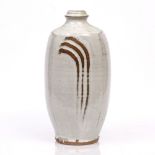 Jim Malone (b.1946) Vase white glaze, trailed decoration impressed potter's seal 34.5cm high.
