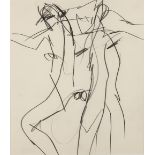 Keith Vaughan (1912-1977) Standing Nude Figure studio stamp (to reverse) pencil on paper 24cm x