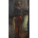 Maurice Man (b.1921) Young ballerina studio label pastels 40cm x 22cm.