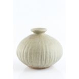 Katharine Pleydell-Bouverie (1895-1985) Vase fluted with white glaze 12cm high.