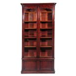 TWO NEAR MATCHING VICTORIAN MAHOGANY BOOKCASES, each fitted adjustable shelves enclosed by glazed