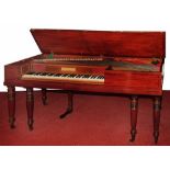 AN EARLY 19TH CENTURY MAHOGANY SQUARE PIANO FORTE by John Broadwood & Son, London with ebony line