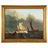 JOSEPH F. ELLIS (1783-1848) A Dutch fishing boat with further vessels at sea, signed, oil on canvas,