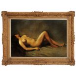 CIRCLE OF WILLIAM ETTY (1787-1849) A reclining nude, signed, oil on canvas, 48 x 73cm * Apparently
