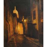 20TH CENTURY FRENCH SCHOOL 'Old Montmartre Paris 1951', indistinctly signed and inscribed verso, oil