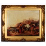 CIRCLE OF WILLIAM SHAYER (1787-1879) Fisher folk off the coast, bears signature and date 1831, oil