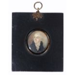 18TH CENTURY ENGLISH SCHOOL Head and shoulders portrait of a gentleman wearing powdered wig, black