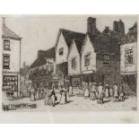 FREDERICK LANDSEER GRIGGS (1876-1938) 'The Market Place', etching, pencil signed in the margin, 14.5