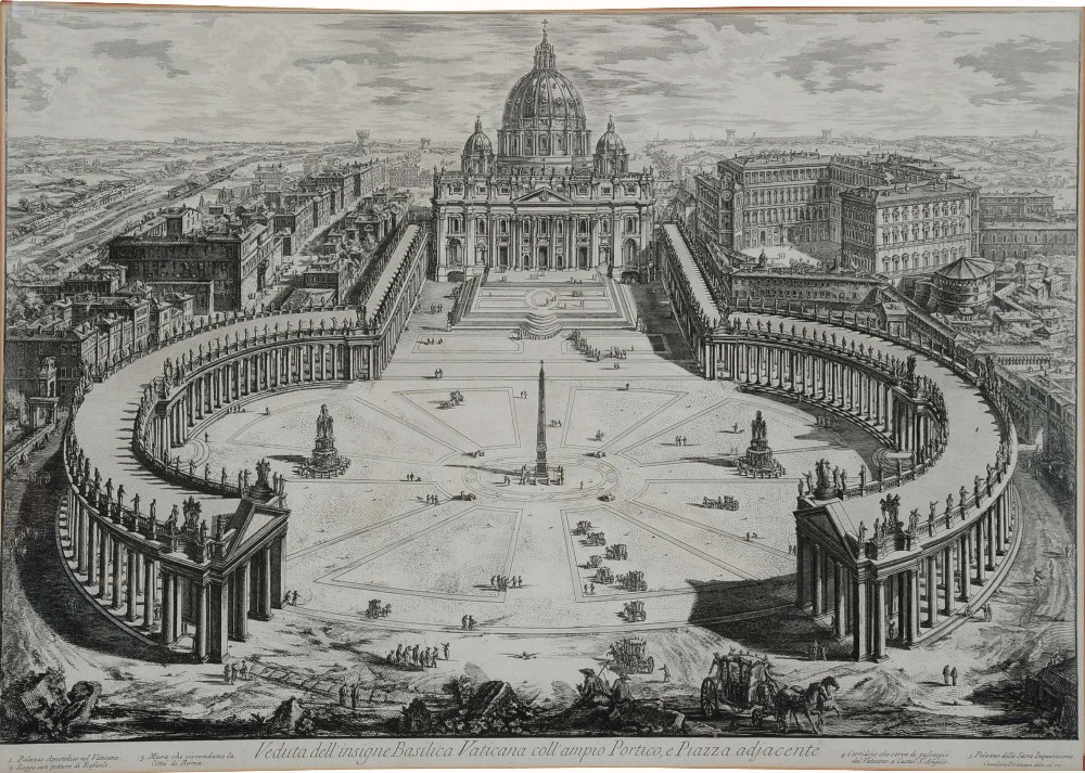 GIOVANNI BATTISTA PIRANESI 'Veduta dell 'insigne Basilica Vaticana coll'ampio Portico, e Piazza