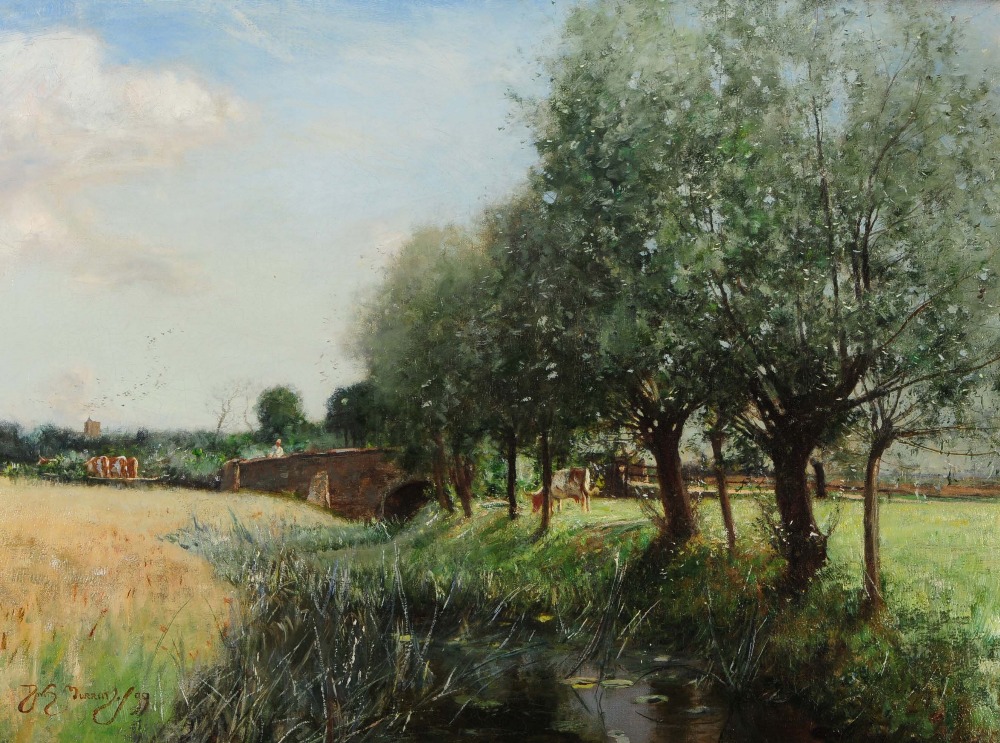 SIR DAVID MURRAY (1849-1933) 'Landscape, Bidford, Warwickshire', signed and dated '99, oil on