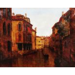 LEON DELBOS (19TH CENTURY) A Venetian side canal, signed and dated 1894, oil on canvas, 39.5 x 49.