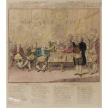 JAMES GILLRAY 'A Masonic Anecdote', etching, hand-coloured, originally published by Hannah Humphrey,