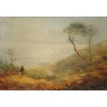 G.H. COLE A traveller in a landscape, signed, oil on panel, 20 x 29cm; and two further oils, one