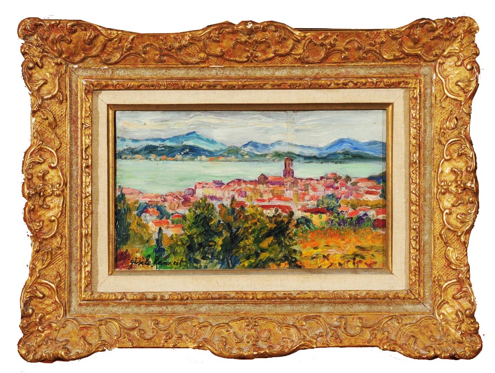 GISELE RENAUT (20TH CENTURY) 'St Tropez', signed, oil on canvas, 15 x 26cm Prov: With Roland, Browse