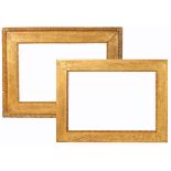 A PAIR OF 19TH CENTURY GILT AND GESSO 'WATTS' FRAMES, rebate sizes 54.5 x 36.5cm (one lacking