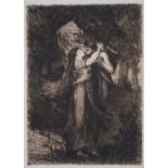 *JULES LEFEBVRE (1836-1911) 'Lovers', etching, 15.5 x 11.5cm