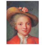 19TH CENTURY ENGLISH SCHOOL Head and shoulders portrait of a lady in 17th Century dress wearing a