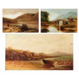 ANTY GRAHAM (19TH CENTURY) 'A Village Head' and 'A Highland Loch', a pair, signed and dated 1883,