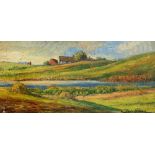 * NILSON (DANISH SCHOOL?) River landscape with cottage, indistinctly signed, oil on canvas, 26 x