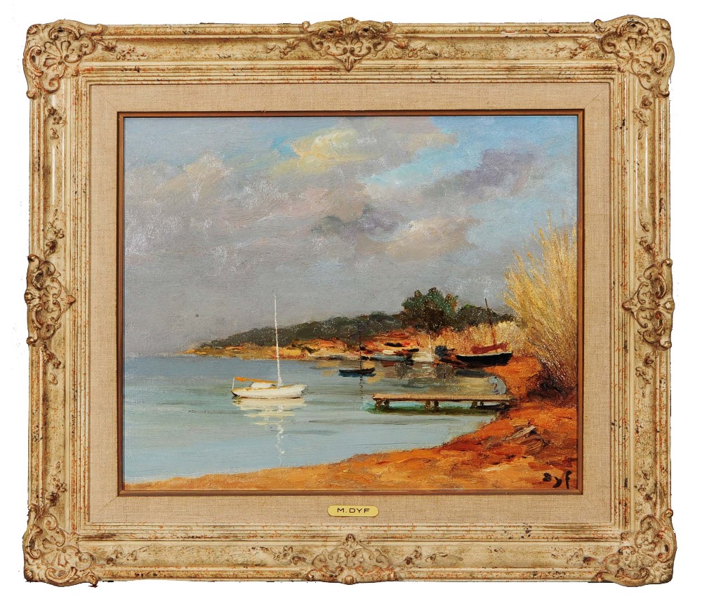 MARCEL DYF (1899-1985) 'Plage de St Tropez', signed, oil on canvas, 36 x 44.5cm Prov: With Frost &