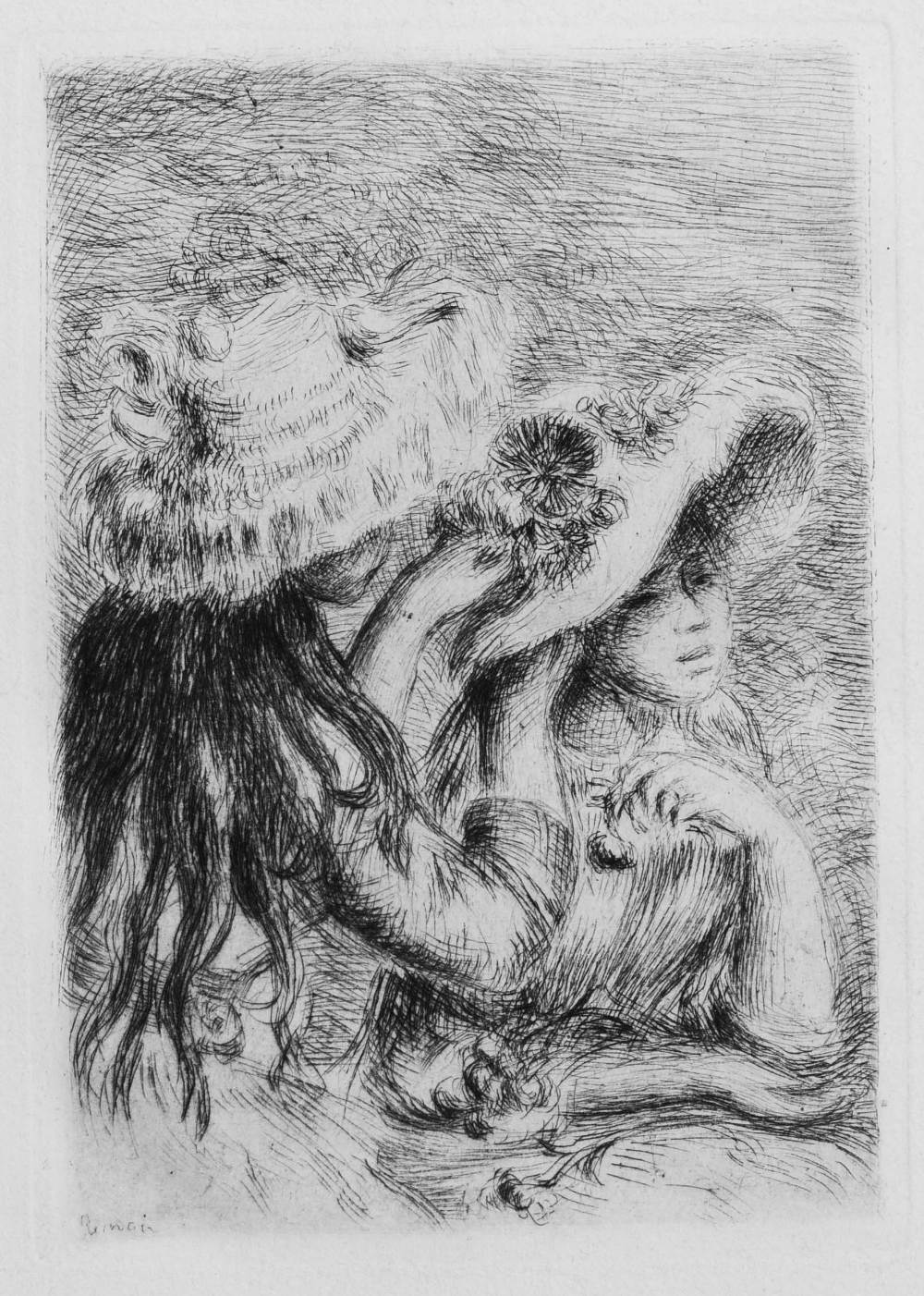 PIERRE-AUGUSTE RENOIR (1841-1919) 'Le Chapeau Epinglé' (Delteil 8 ii) 1894, etching, 12 x 8.5cm