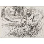 HARRY BECKER (1865-1928) The Hedgecutters, signed in pencil, lithograph, 37 x 54cm