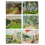 KAY RICHARDSON (1894-1971) 'Market Gardens in Majorca', inscribed to artist's label verso, oil on