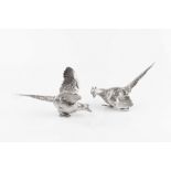 A PAIR OF SILVER PHEASANTS realistically modelled as cock and hen, one by Roberts and Dore, the