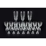 Brent Severin for Holmegaard Set of eighteen 'Princess' glasses, originally designed 1957 some