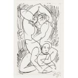 Duncan Grant (1885-1978) Erotic figures, circa 1950 initialled (lower right) pen and ink 14cm x 9cm.