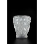 Lalique 'Bacchantes' vase frosted glass, moulded with nude ladies etched 'Lalique France' 24.1cm